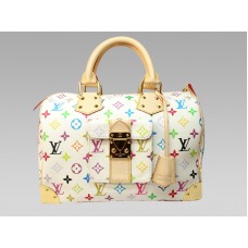 Geantă Louis Vuitton Speedy 30 multicoloră albă