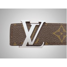 Curea Louis Vuitton cu monogramă inițială și cataramă argintie