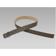 Curea Louis Vuitton cu inițiale Damier Cataramă argintie