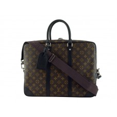 Louis Vuitton Monogram Macassar Porte Documents Voyage Cu Curea Lungă