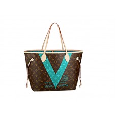 Louis Vuitton Monogram V Neverfull Mm Turcoaz