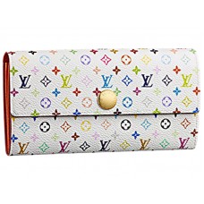 Portofel Louis Vuitton multicolor Sarah alb, portocaliu