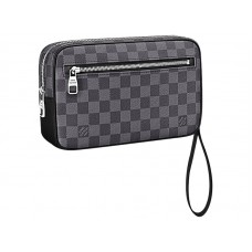 Clutch Kasai din pânză Damier grafit Louis Vuitton