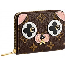 Portofel Louis Vuitton Monogram Canvas Zippy cu un câine adorabil