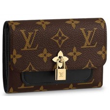Portofel compact Louis Vuitton Monogram Canvas Flower Negru m62578