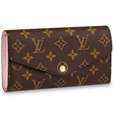 Portofel Louis Vuitton Sarah cu monogramă din pânză, balerin roz m62235