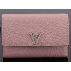 Portofel compact Louis Vuitton Taurillon din piele Capucines Magnolia m62156