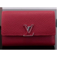 Portofel compact Capucines din piele Louis Vuitton Taurillon Rubis m62158