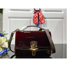Geantă Louis Vuitton Miroir Vernis din piele patentată Cherrywood BB Burgundy m51952