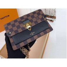 Portofel Louis Vuitton Damier Ebene Canvas Vavin Chain Negru n60221