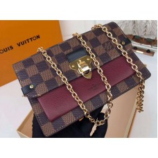 Portofel Louis Vuitton Damier Canvas Ebene Vavin Chain Bordeaux n60222