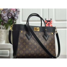 Geantă Louis Vuitton Monogram Canvas On My Side din piele de vițel neagră m53823