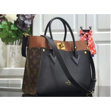 Geantă Louis Vuitton Monogram Canvas On My Side din piele de vițel maro și negru m53823