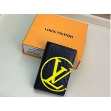 Organizator de buzunar Louis Vuitton Epi din piele neagră cu inițiale galbene m67904