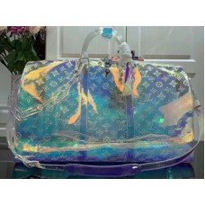 Louis Vuitton Monogram Embossed PVC Geantă Bandouliere Keepall 50 Prism?m53271