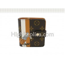 Portofel compact cu fermoar Louis Vuitton Monogram Groom portocaliu